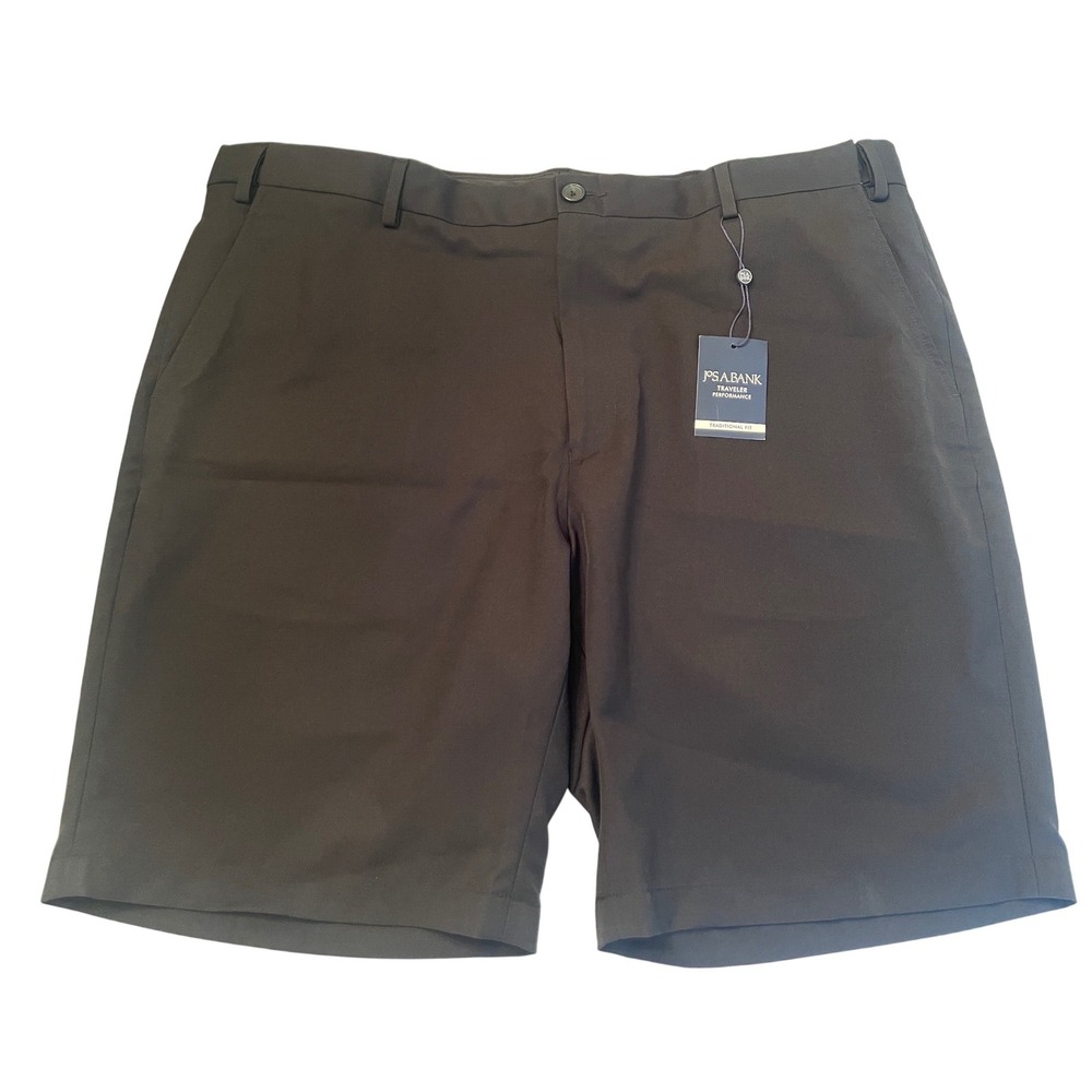 Bank Traveler Performance Shorts Mens 42 Black Wrinkle Resistant Flat Front NWT